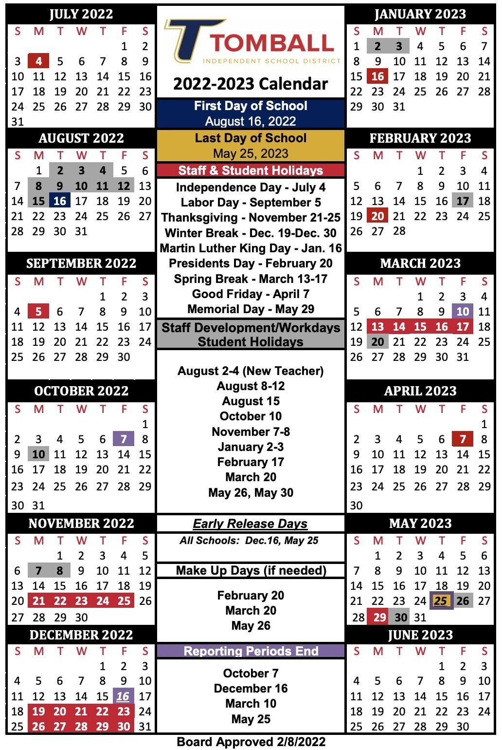 New TISD Instructional Calendar For 2022-2023, 2023-2024 Have Be